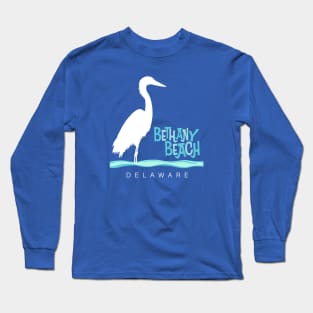 Bethany Beach Delaware Heron Long Sleeve T-Shirt